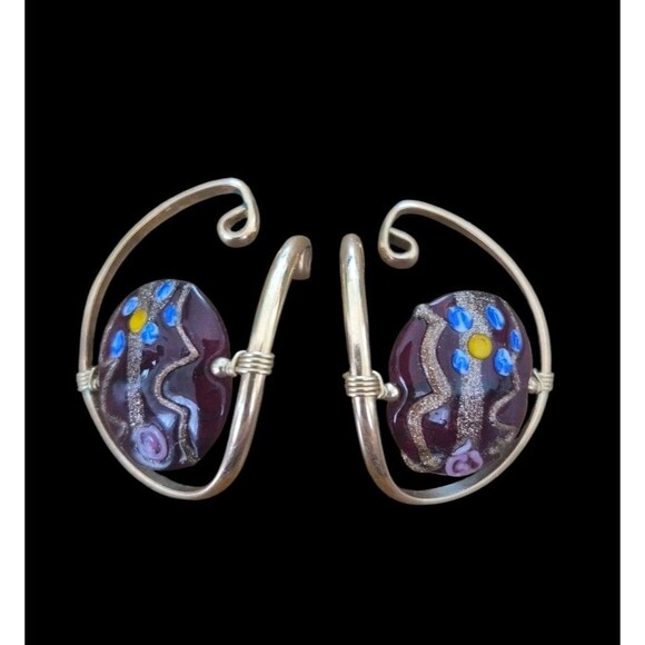Vintage Barbara Barnett Hooker Earrings 14k Gold Filled w Glass Beads - Picture 1 of 3